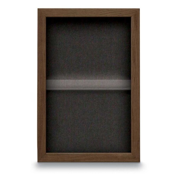 Indoor Enclosed Combo Board, 48"x36", Black Frame/Burgundy & Medium Grey